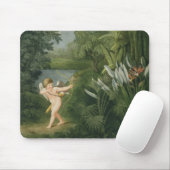 Het landschap met Cupid richtend een pijl op een P Muismat (Met muis)