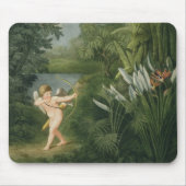 Het landschap met Cupid richtend een pijl op een P Muismat (Voorkant)
