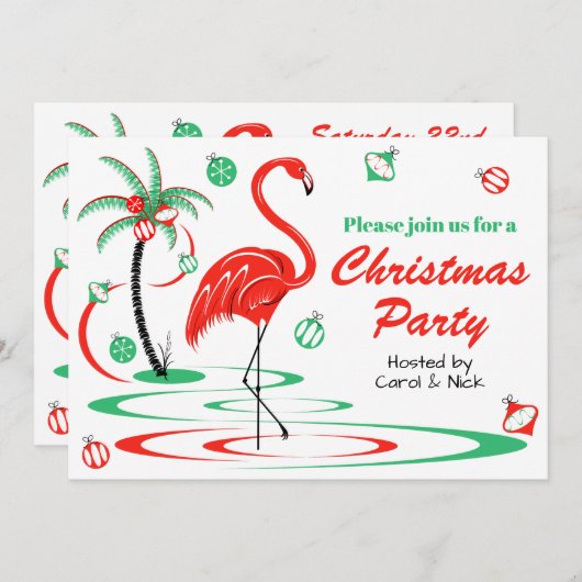 Het landschap met de rode kerstfeestdag kaart (Voorkant / Achterkant)