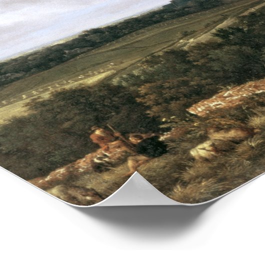 Het landschap met de ruïnes Castle en de kerk Poster (Hoek)