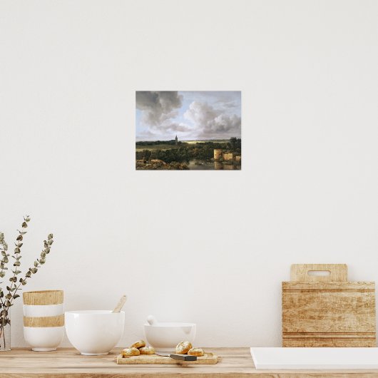 Het landschap met de ruïnes Castle en de kerk Poster (Keuken)