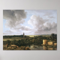 Het landschap met de ruïnes Castle en de kerk