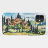 Het landschap met de stad en de cyperbomen Case-Mate iPhone case (Achterkant (horizontaal))