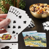 Het landschap met de stad en de cyperbomen pokerkaarten (Insitu)