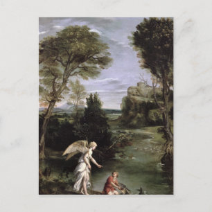 Het landschap met de Tobias-legplaats van de vis Briefkaart