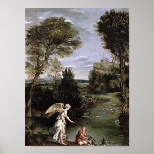 Het landschap met de Tobias-legplaats van de vis Poster (Voorkant)