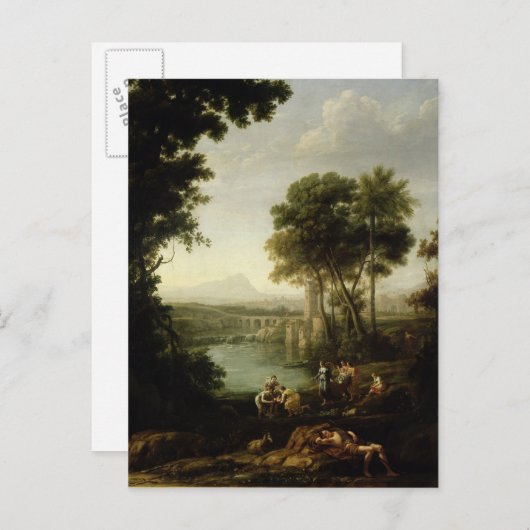 Het landschap met de vinding van Mozes Briefkaart (Voorkant / Achterkant)