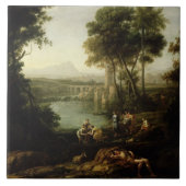 Het landschap met de vinding van Mozes Tegeltje (Voorkant)