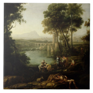 Het landschap met de vinding van Mozes Tegeltje