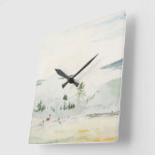 Het landschap met Deer in een Waterverf van de Mor Vierkante Klok (Hoek)