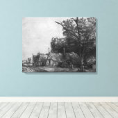Het landschap met Drie Kastjes, 1650 Canvas Afdruk (Insitu (Houten vloer))