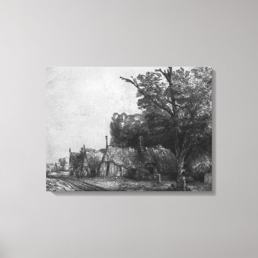 Het landschap met Drie Kastjes, 1650 Canvas Afdruk (Voorkant)