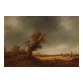 Het landschap met een oude eikel, Adriaen van Osta Foto Afdruk