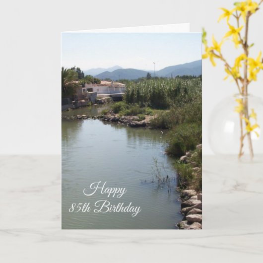 Het Landschap Personaliseerde 85e verjaardag Kaart (Gele Bloem)