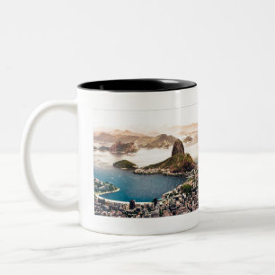 Het landschap Rio de Janeiro Tweekleurige Koffiemok