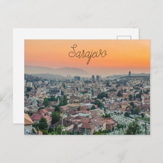 Het landschap Sarajevo vanaf de top Briefkaart (Voorkant / Achterkant)