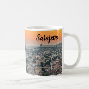 Het landschap Sarajevo vanaf de top Koffiemok
