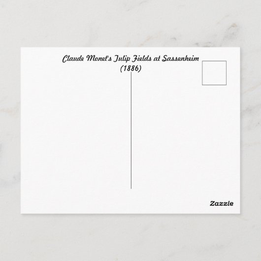 Het landschap Tulp Fields van Claude Monet Briefkaart (Achterkant)