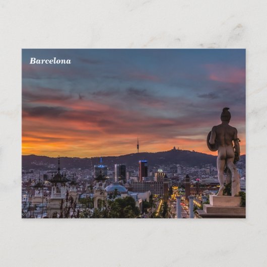 Het landschap van Barcelona Briefkaart (Voorkant)