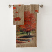 Het landschap van de afdalende bladeren bad handdoek (Insitu)