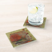 Het landschap van de afdalende bladeren glazen onderzetter (Schuin)