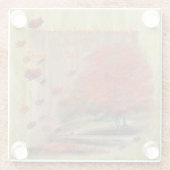 Het landschap van de afdalende bladeren glazen onderzetter (Achterkant)