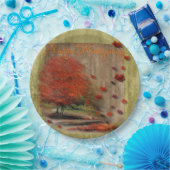 Het landschap van de afdalende bladeren papieren bordje (Feest)