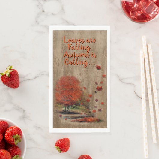 Het landschap van de afdalende bladeren servet (Insitu)