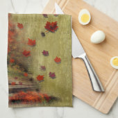 Het landschap van de afdalende bladeren theedoek (Quarter Fold)