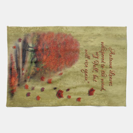 Het landschap van de afdalende bladeren theedoek (Horizontaal)