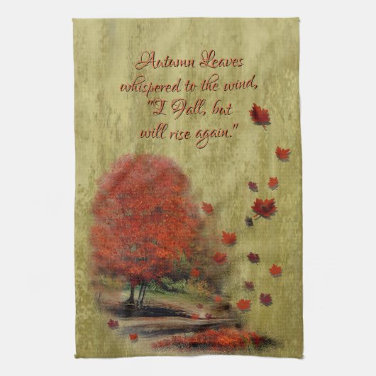 Het landschap van de afdalende bladeren theedoek (Verticaal)