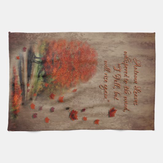 Het landschap van de afdalende bladeren theedoek (Horizontaal)