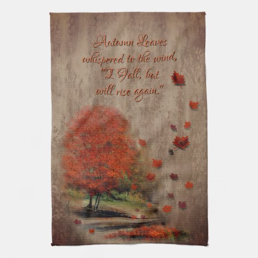 Het landschap van de afdalende bladeren theedoek (Verticaal)