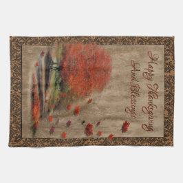 Het landschap van de afdalende bladeren theedoek