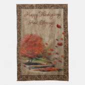 Het landschap van de afdalende bladeren theedoek (Verticaal)