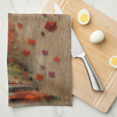 Het landschap van de afdalende bladeren theedoek (Quarter Fold)