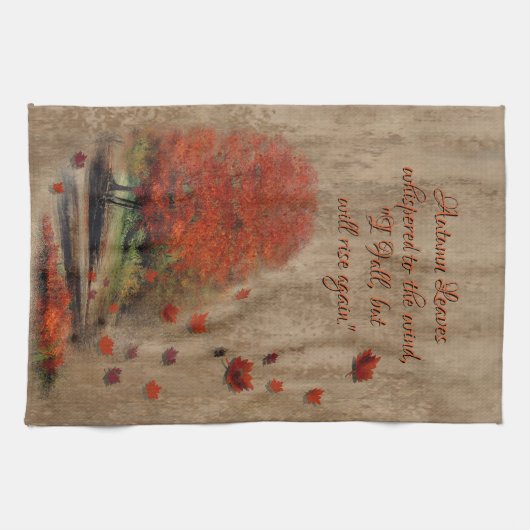 Het landschap van de afdalende bladeren theedoek (Horizontaal)