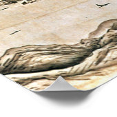 Het landschap van de bergen en een rivier poster (Hoek)