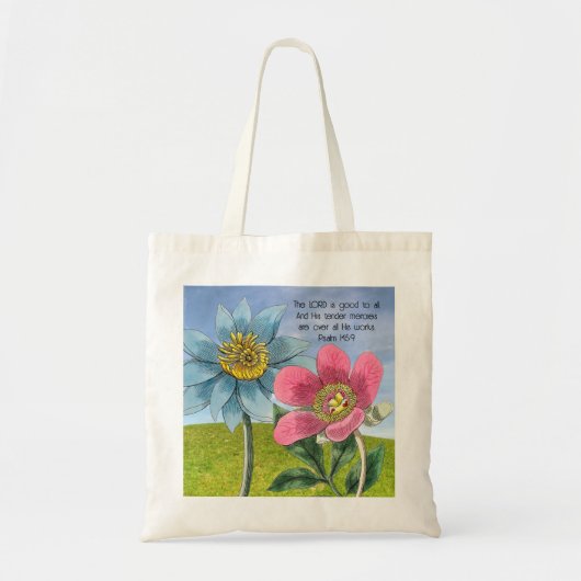 Het  Landschap van de Bloemen van de Stijl met Man Tote Bag (Voorkant)