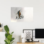 Het landschap van de Goede Herder Jezus met schape Poster (Thuiskantoor)