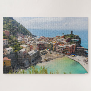 Het landschap van de Italiaanse stad Vernazza Cinq Legpuzzel