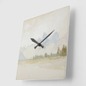 Het landschap van de Tetons Idaho met de fijne Kun Vierkante Klok (Hoek)