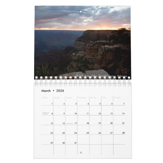 Het landschap van de Verenigde Staten Kalender (Mar 2026)