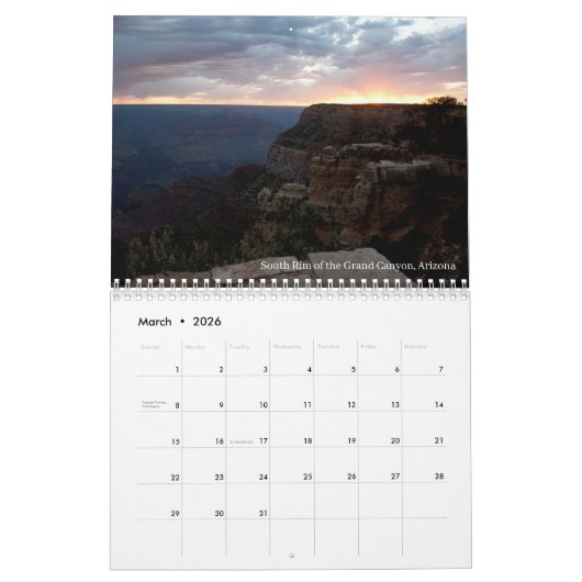 Het landschap van de Verenigde Staten - Wall Calen Kalender (Mar 2026)