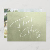 Het Landschap van de waterverf Dank u Sage Groene  Aankondigingskaart (Voorkant / Achterkant)