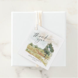 Het Landschap van de waterverf Dank u Sage Groene Bedankjes Labels