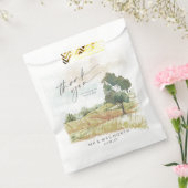 Het Landschap van de waterverf Dank u Sage Groene  Bedankzakje (Gezegeld)