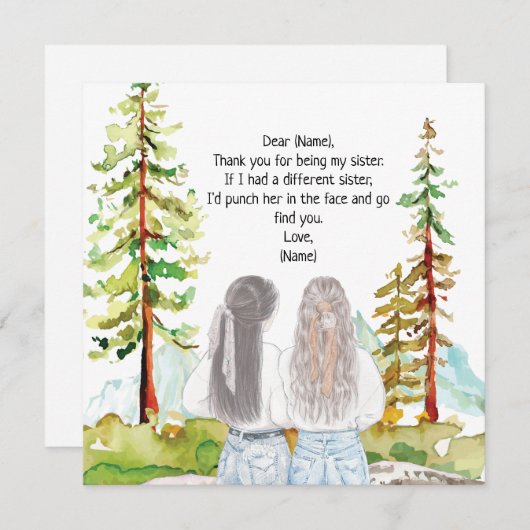 Het Landschap van de waterverf met 2 het Bericht v (Voorkant / Achterkant)