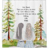 Het Landschap van de waterverf met 2 het Bericht v Douchegordijn (Voorkant)