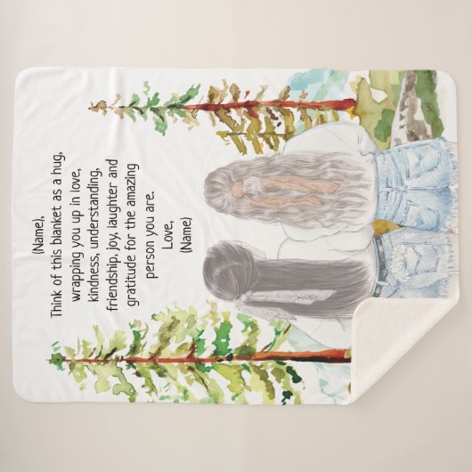 Het Landschap van de waterverf met 2 het Bericht v Sherpa Deken (Voorkant (horizontaal))